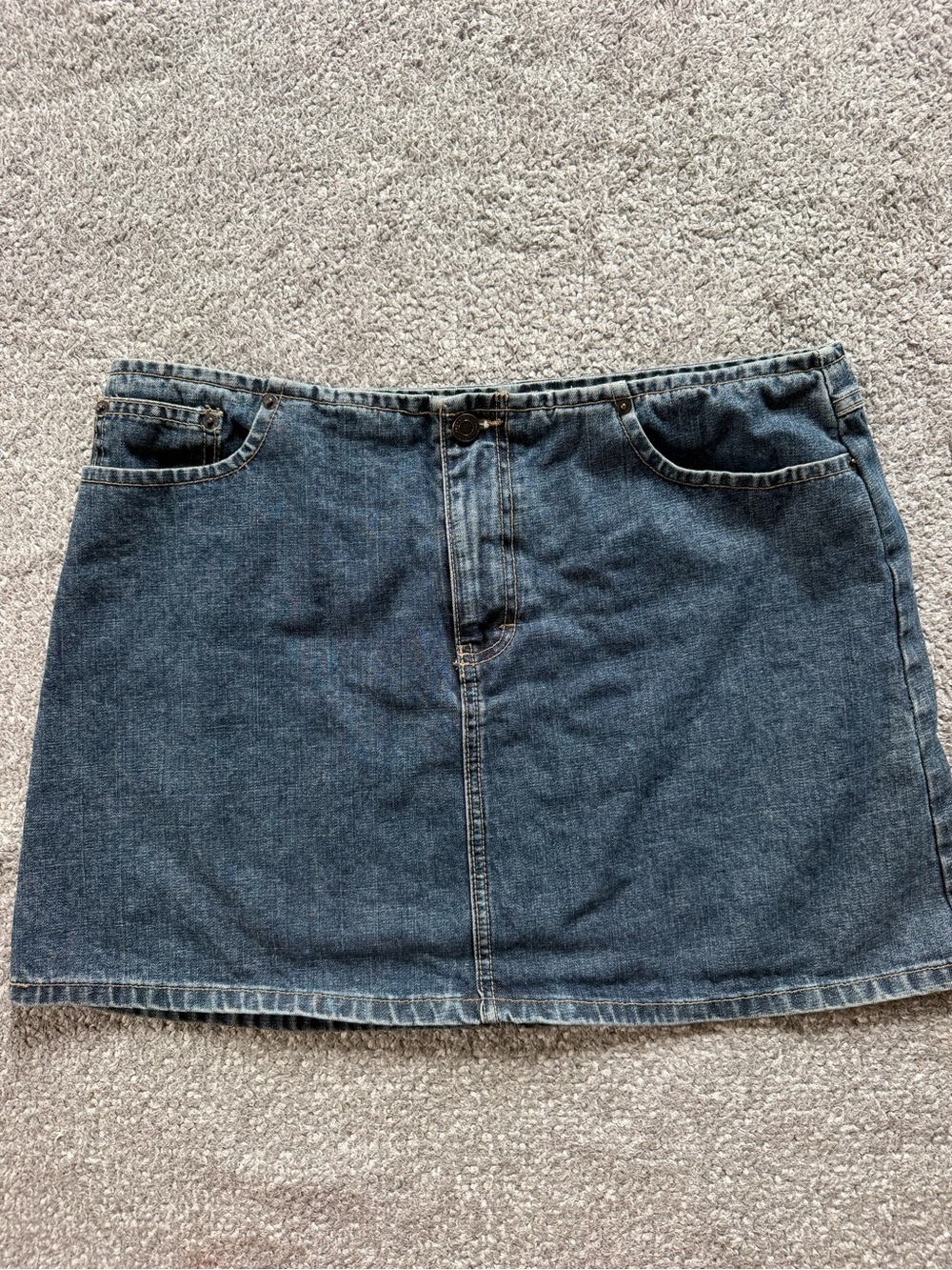Vintage American Eagle Denim Mini Skirt Medium Wash Y2K